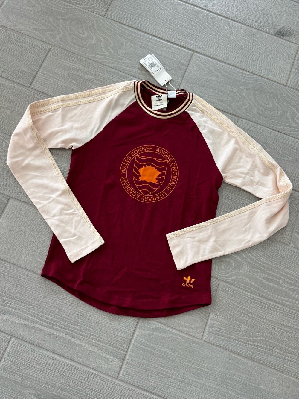 ADIDAS X WALES BONNER Graphic Long-Sleeve Unisex Collegiate Burgundy XS NWT